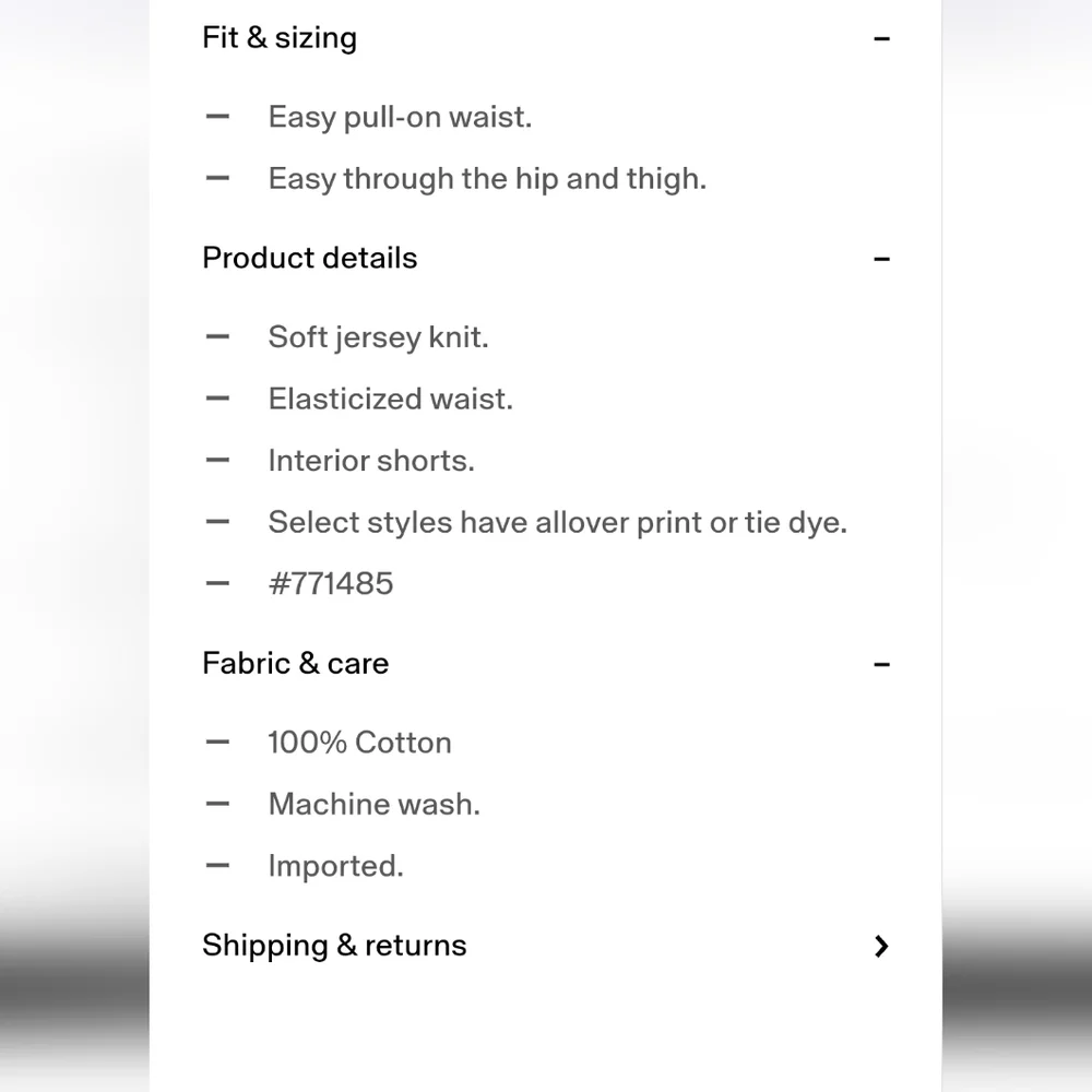 GAP size xs